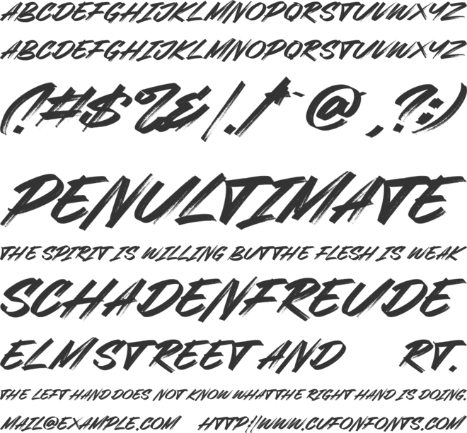 Webrush font preview