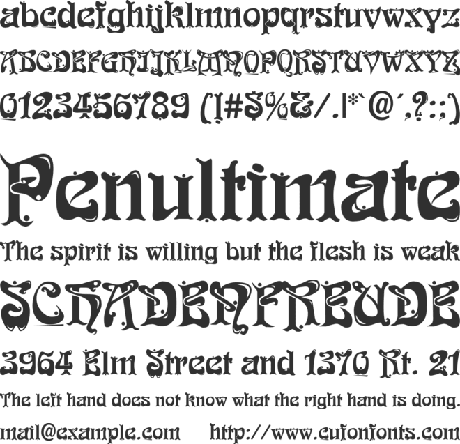Funky Deco font preview