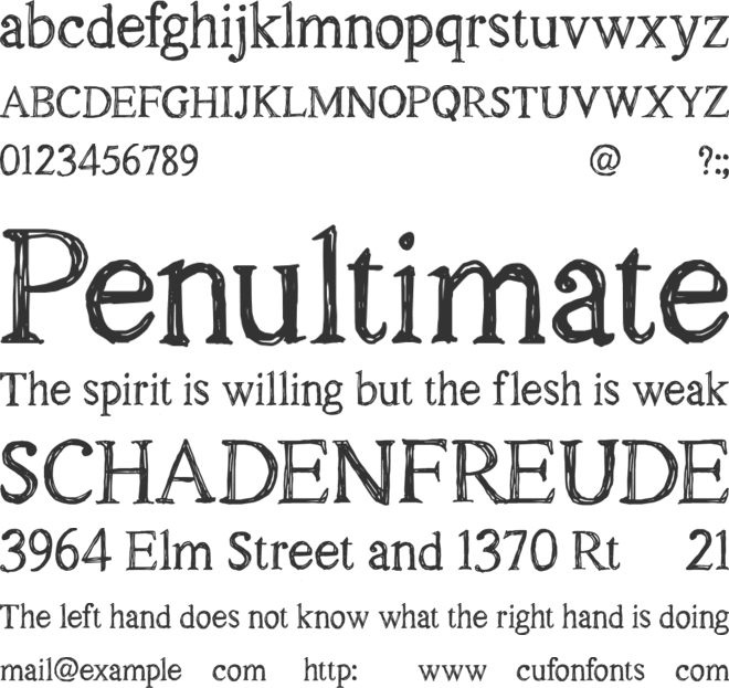 CF Oak Island PERSONEL font preview