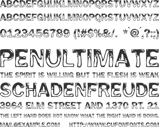 Wet Pet font preview