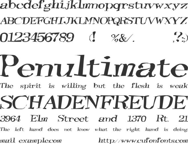 TooneyLunes font preview