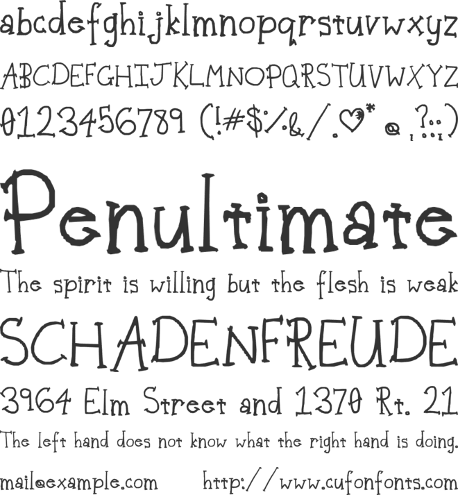 Rachel Rabbit's Lawn font preview