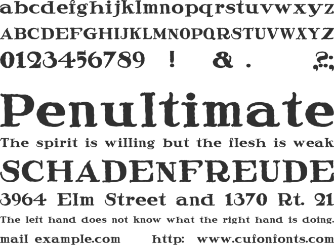 Speedball Ragged font preview