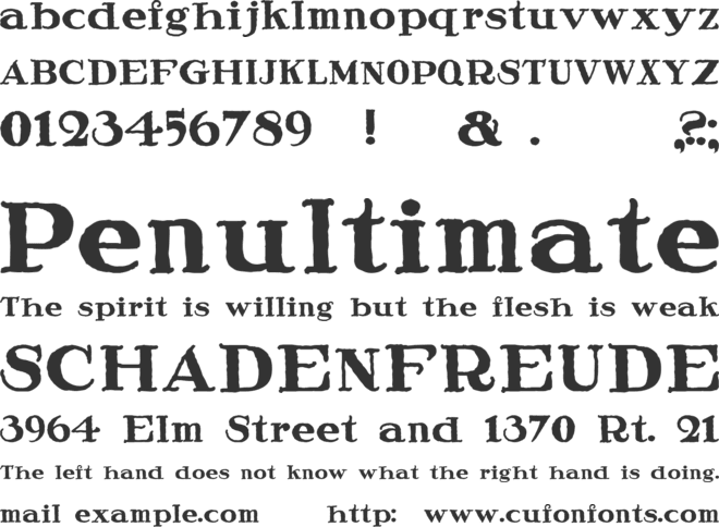 Speedball Ragged font preview