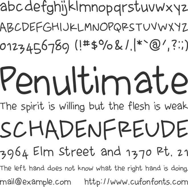 Fewriter font preview