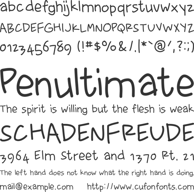 Fewriter font preview