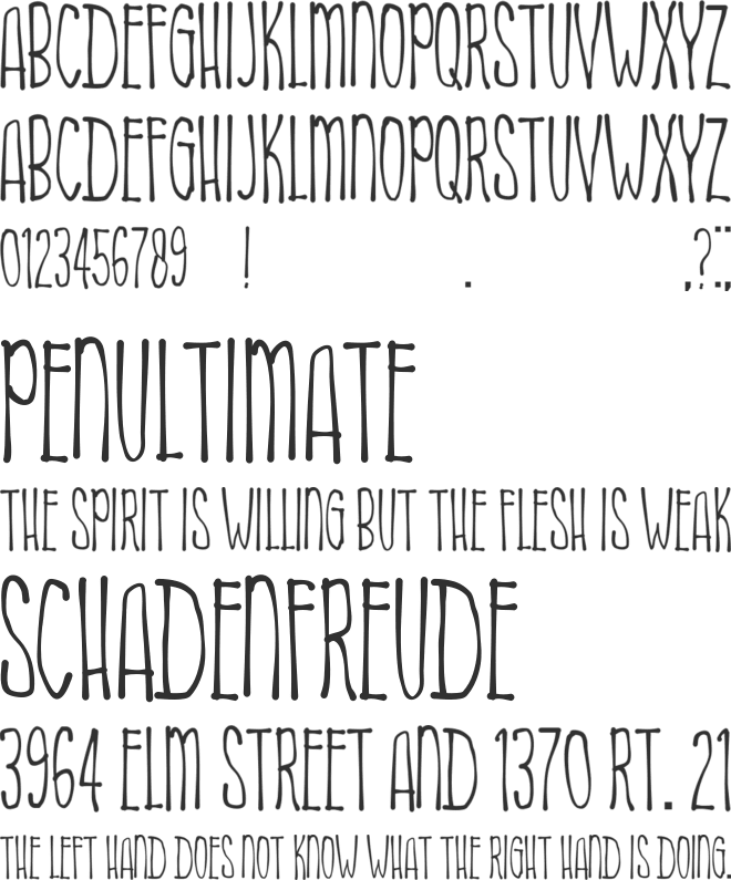 My Sweety font preview
