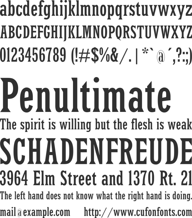 LatinRCond font preview