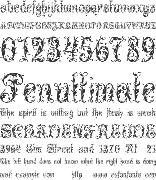 Leafy font preview