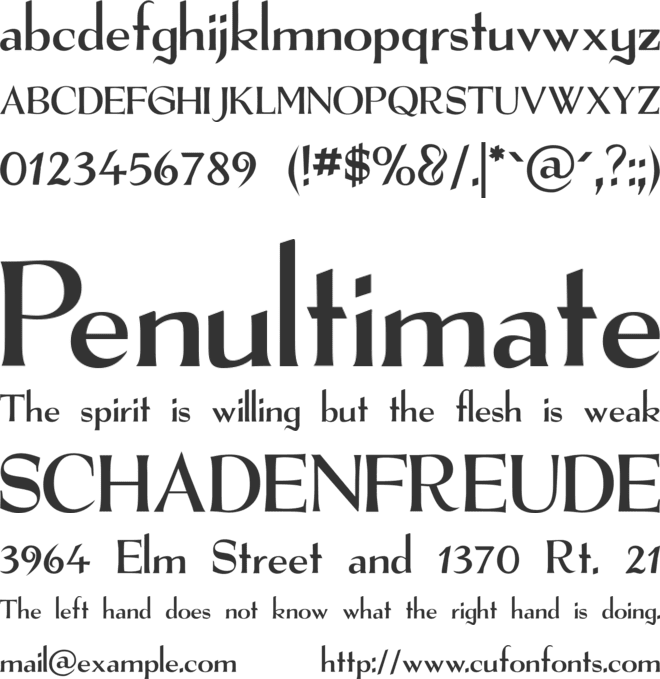 The Real Font font preview