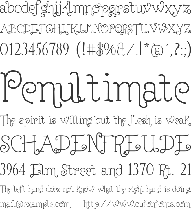 Lejana font preview