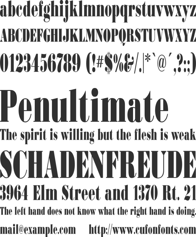 BodoniUltraFLFCond font preview