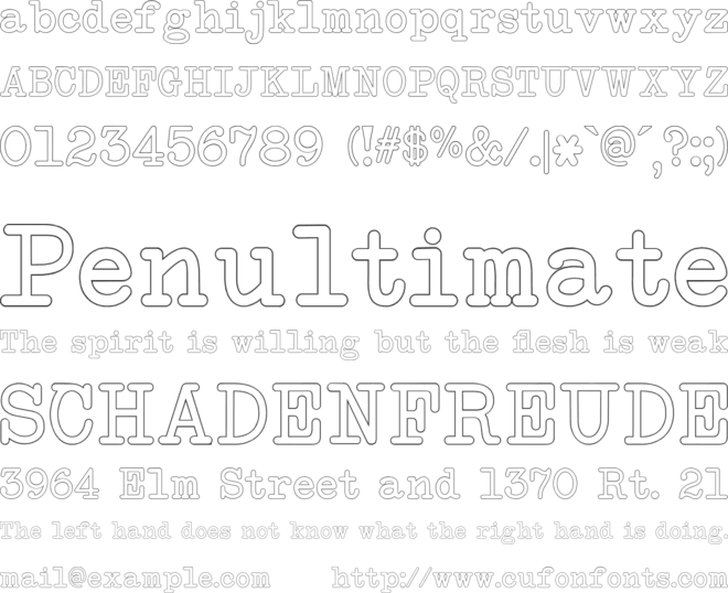 NeoBulletin Outline font preview