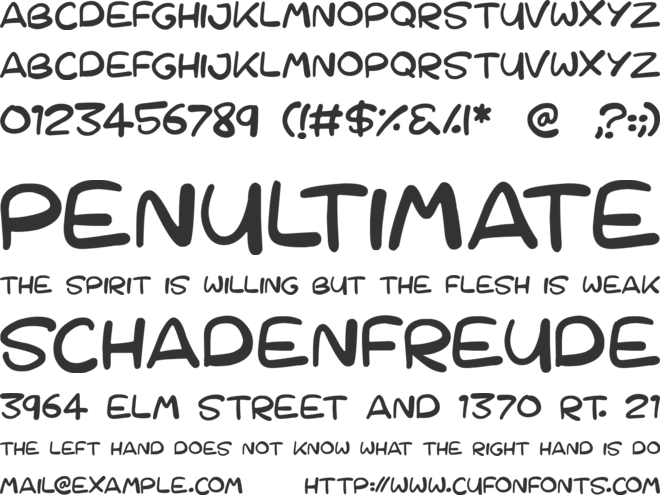Cartoons 123 font preview