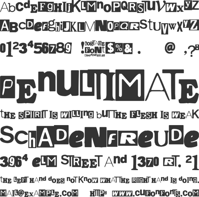 Hostage font preview