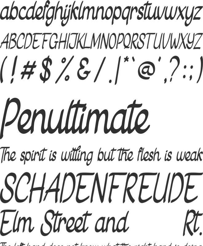 Gietha Script font preview