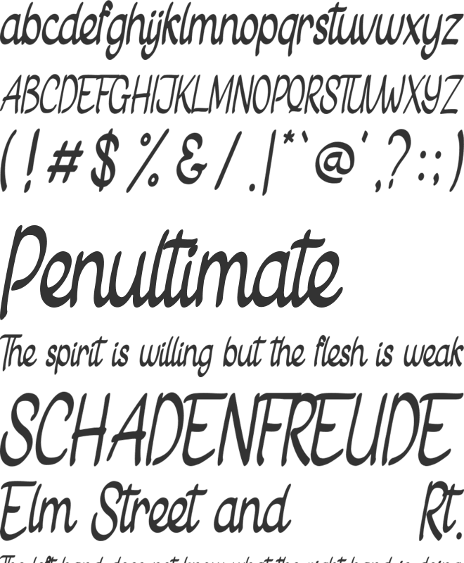 Gietha Script font preview