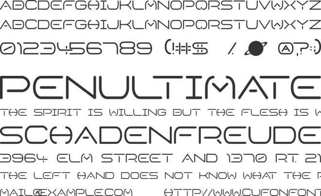 Space Horizon font preview