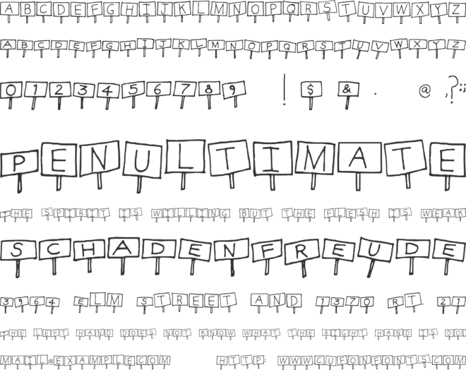 Sign Language font preview