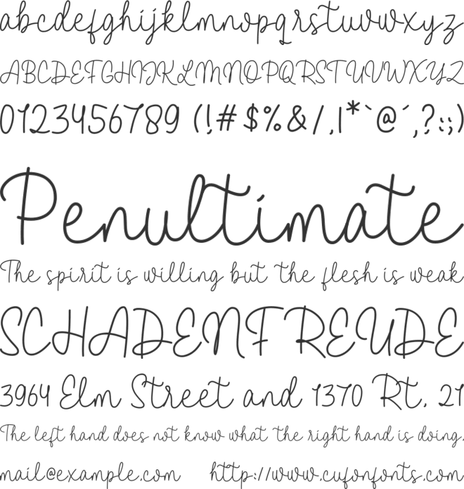 Vanella font preview
