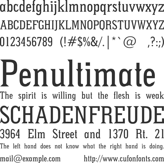 Pointed font preview