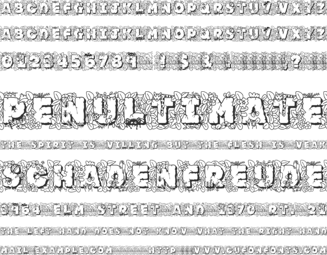 JF Jungle Rock font preview