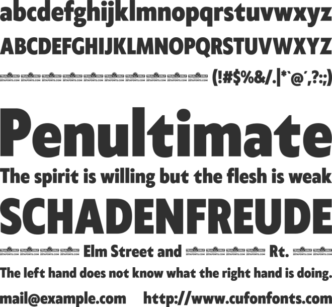 Klein Condensed Trial font preview