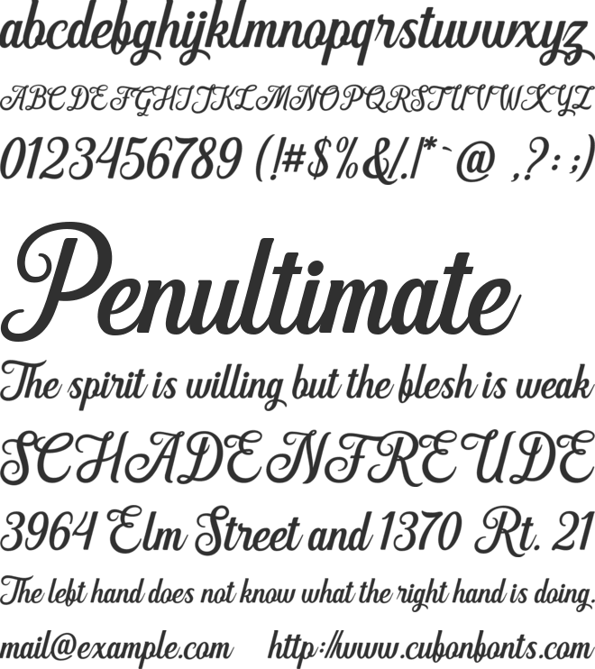 Hanleth Free Personal Use font preview