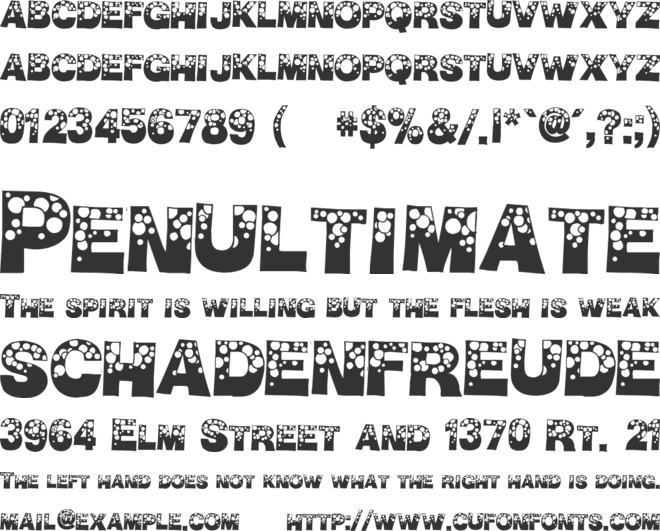 BubbleMan font preview