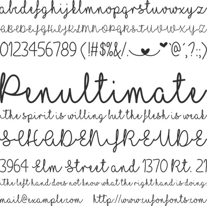 I Love Glitter font preview