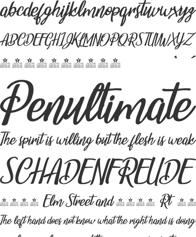 Sunset Beach font preview