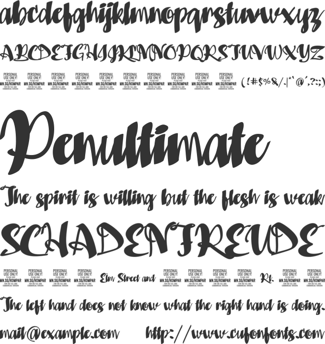 Kompar Black PERSONAL USE ONLY font preview