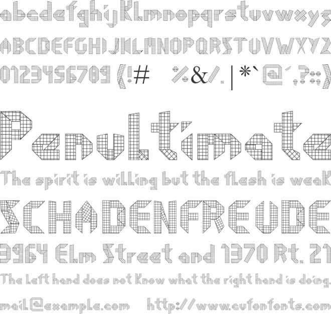 Origami font preview