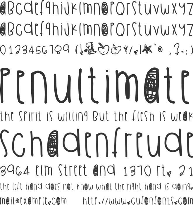 LittleGreenApples font preview