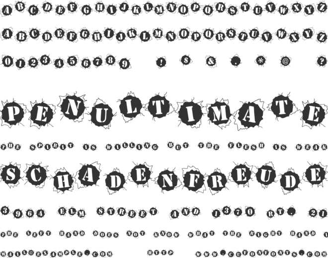 Bullet Holz font preview