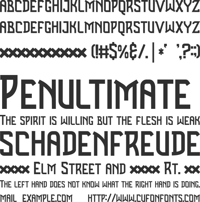 Benza font preview