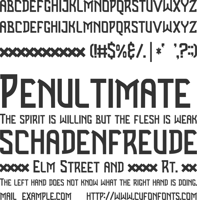 Benza font preview
