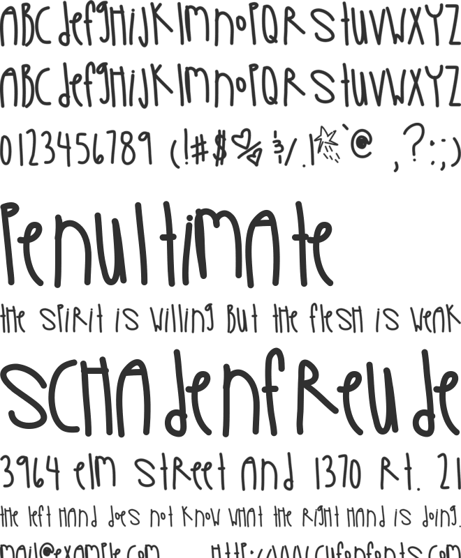 LadyInYellow font preview