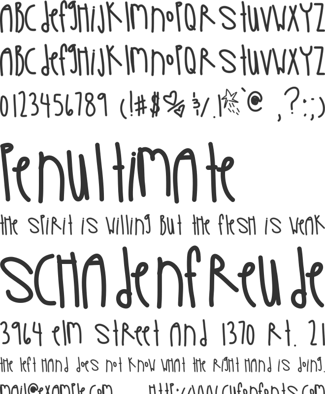 LadyInYellow font preview