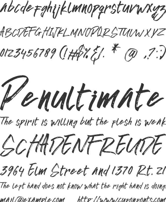 awkward alone font preview