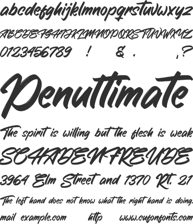 The Saxibrush font preview