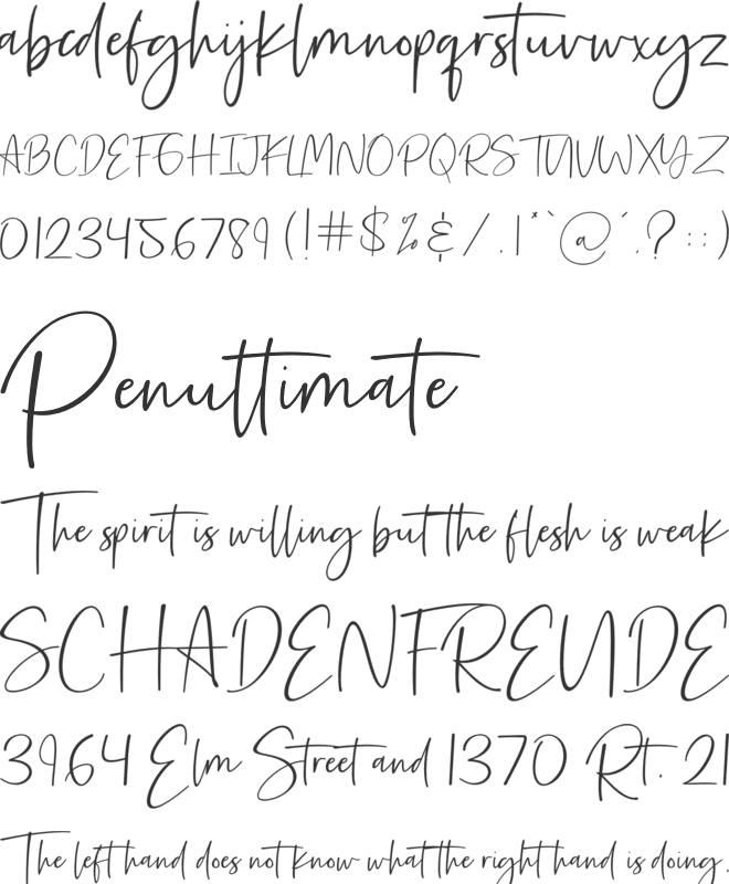 Rilistered font preview