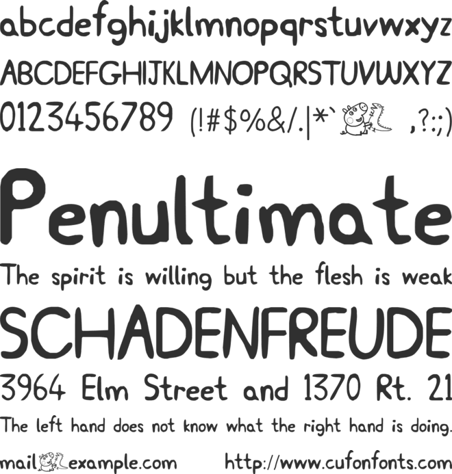 Peppa Pig font preview