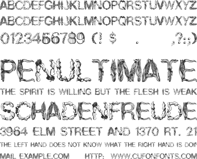 Autumn Gifts font preview