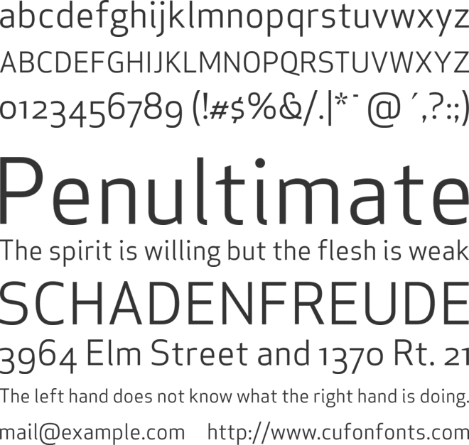 ApexSansBookST font preview