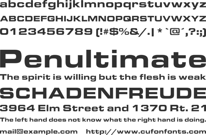 Eurostile Extended font preview