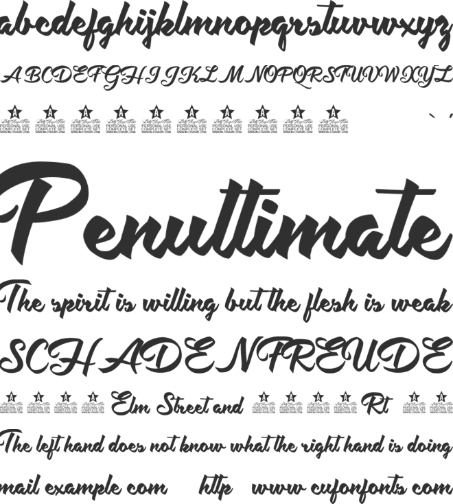 Hot Jacket Perrsonal Use font preview