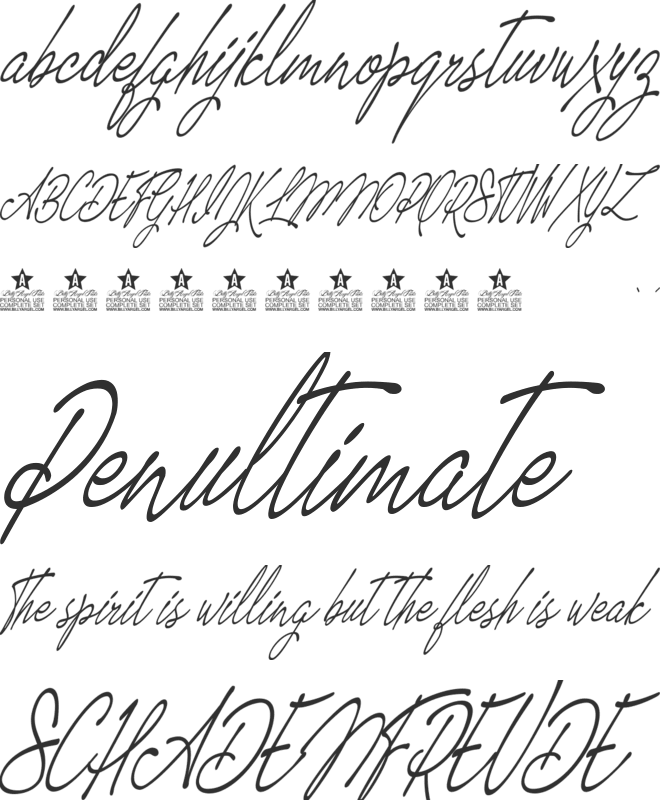 Magic Touch Personal Use font preview