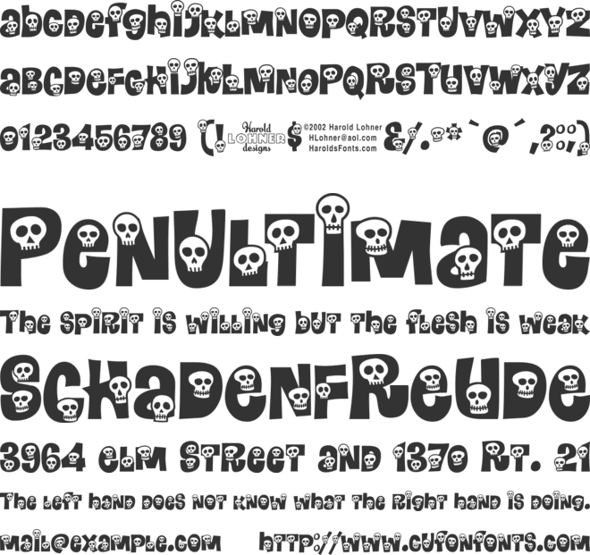 Calaveras font preview
