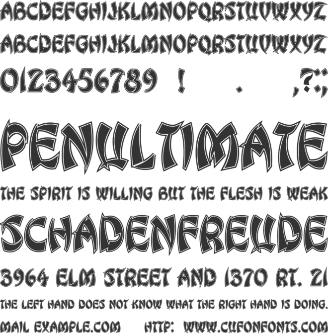 Chinese Dragon font preview